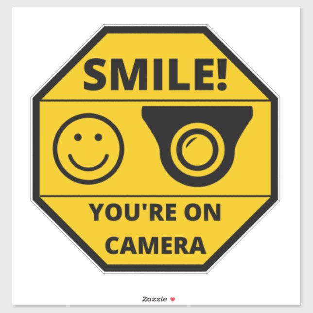 Smile You're On Camera Sign (Sheet)