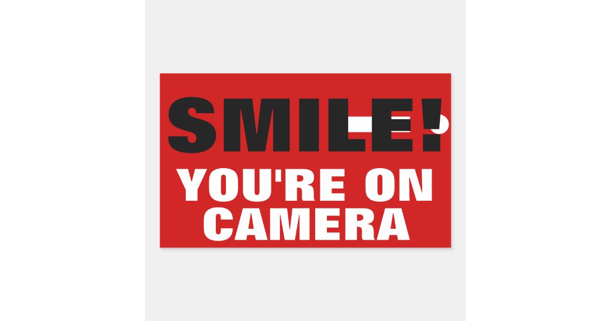 smile-you-re-on-camera-stickers-zazzle