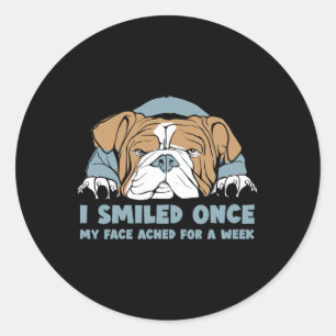 Smiled Once My Face Ached For A Week - English Bul Classic Round Sticker