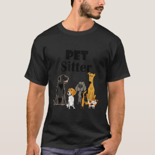 Smilehdtees Funny Pet Sitter Dog And Cat Cartoon H T-Shirt