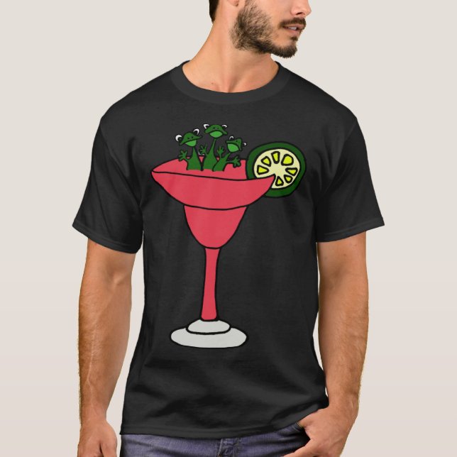 Smilenowtees  Frogs Drinking Margarita T-Shirt (Front)