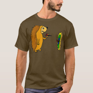 Smilenowtees Funny Hedgehog Throwing Darts T-Shirt