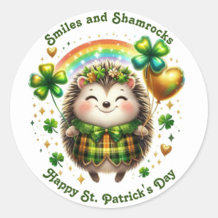 Smiles And Shamrocks Hedgehog Sticker