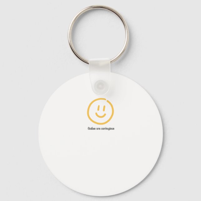 Smiles Are Contagious Sticker  Keychain (Front)