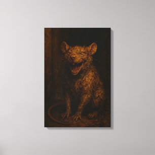 Smiles Are Free: Grinning Alleyway Rat Canvas Print