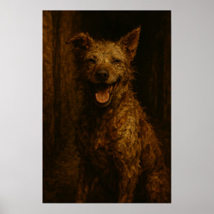 Smiles Are Free: Scruffy Alleyway Dog Poster