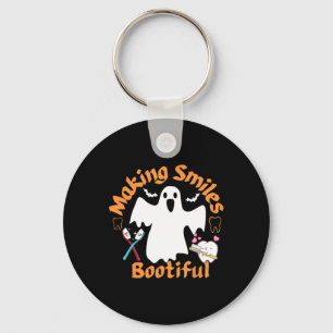 Smiles Bootiful Funny Ghost Dentist Halloween Dent Keychain