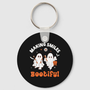 Smiles Bootiful Funny Ghost Dentist Halloween Dent Keychain
