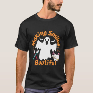 Smiles Bootiful Funny Ghost Dentist Halloween Dent T-Shirt