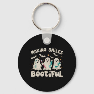 Smiles Bootiful Halloween Funny Ghost Dentist Dent Keychain