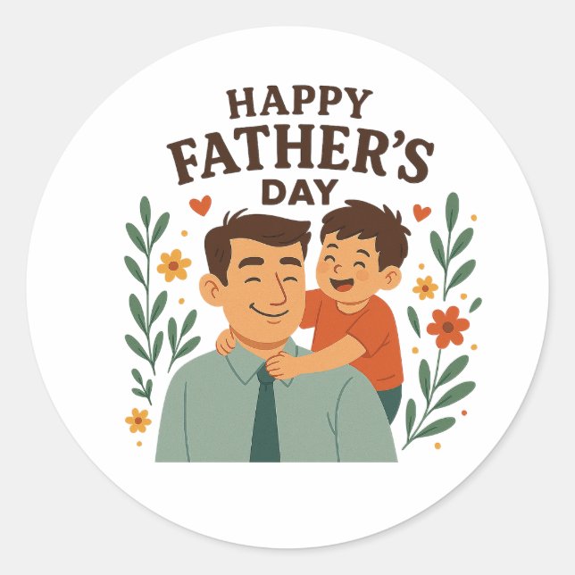 Smiles for Dad  Classic Round Sticker (Front)