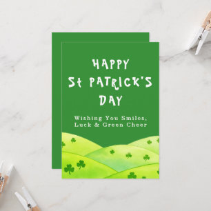 Smiles Luck Green St Patrick Day Greeting Card