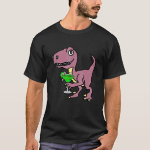 Smileteesanim  Velociraptor Dinosaur Drinking Marg T-Shirt