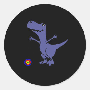SmileteesHob Funny Trex Dinosaur Playing Yoyo Classic Round Sticker