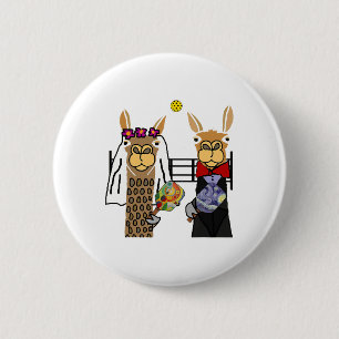 Smileteessports Fun Llama Bride And Groom Pickleba 2 Inch Round Button