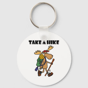 Smileteessports Funny Take A Hike Moose Hiking Keychain