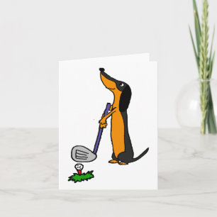 Smiletodaytees Funny Dachshund Dog Golf Card