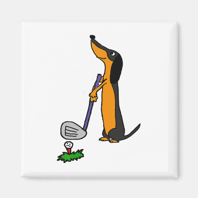 Smiletodaytees Funny Dachshund Dog Golf  Magnet (Front)