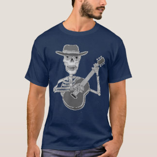Smiletodaytees Funny Skeleton Playing Guitar Art T-Shirt