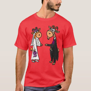 Smiletodaytees Goat Bride and Groom Wedding T-Shirt