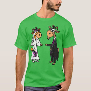 Smiletodaytees Goat Bride and Groom Wedding T-Shirt