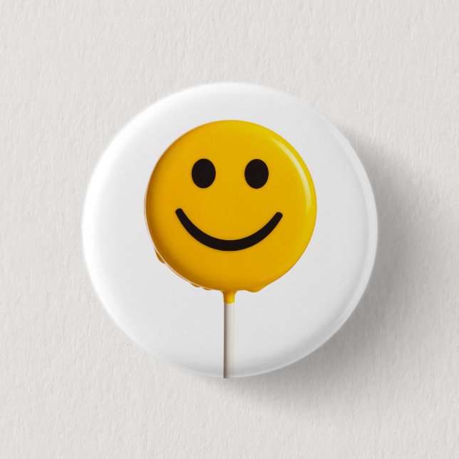 smiley face 1 inch round button (Front)