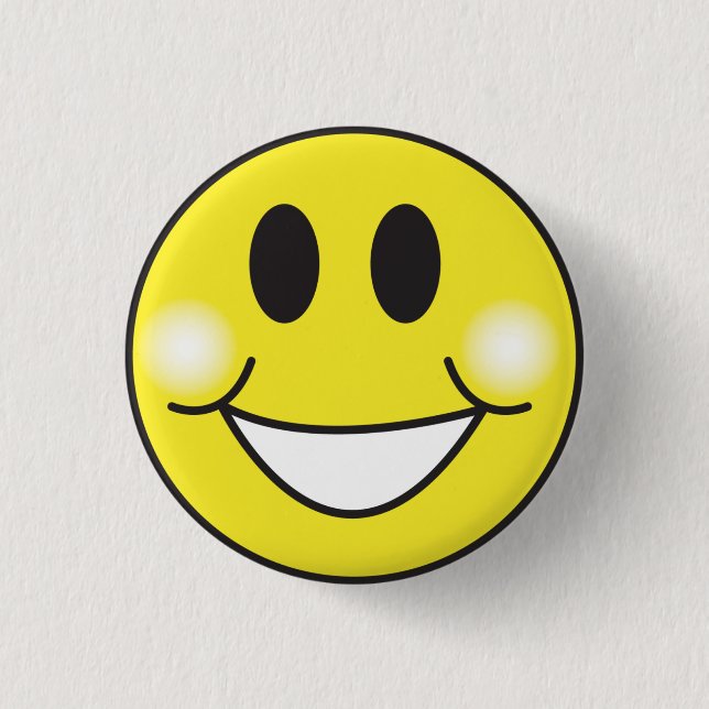 Smiley-Face 1 Inch Round Button (Front)