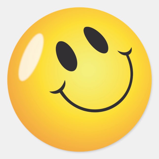 Smiley Face Classic Round Sticker (Front)