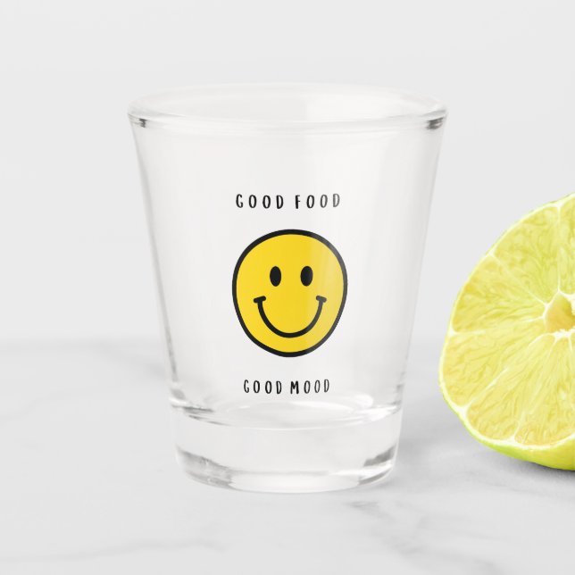 Smiley face, emoji face magnet shot glass (Front)