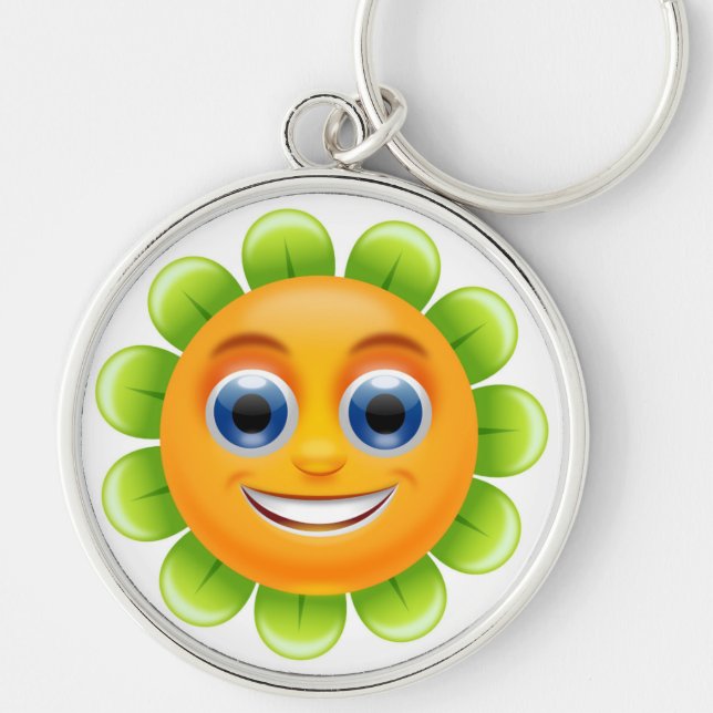 SMILEY FACE FLOWER KEYCHAIN (Front)