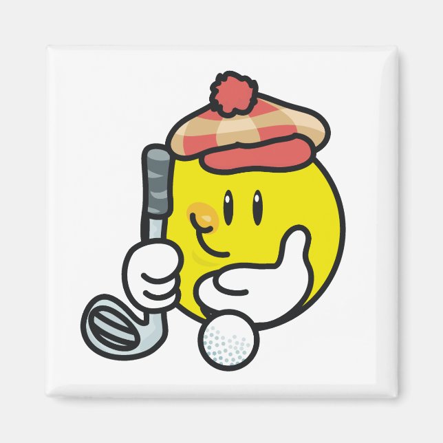 Smiley Face Golf T-shirts and Gifts Magnet (Front)