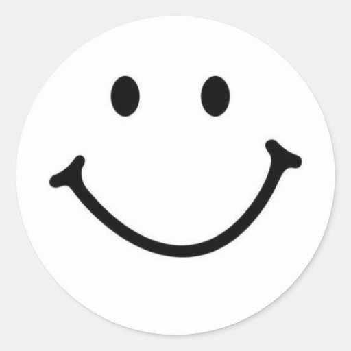 Smiley Face White Sticker | Zazzle