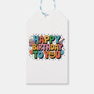 Smiley Happy Birthday Gift Tags