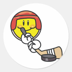 Smiley Hockey Tshirts and Gifts Classic Round Sticker