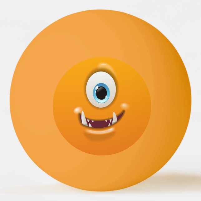 Smiley One-Eyed Monster Personalize Ping Pong Ball (Front)