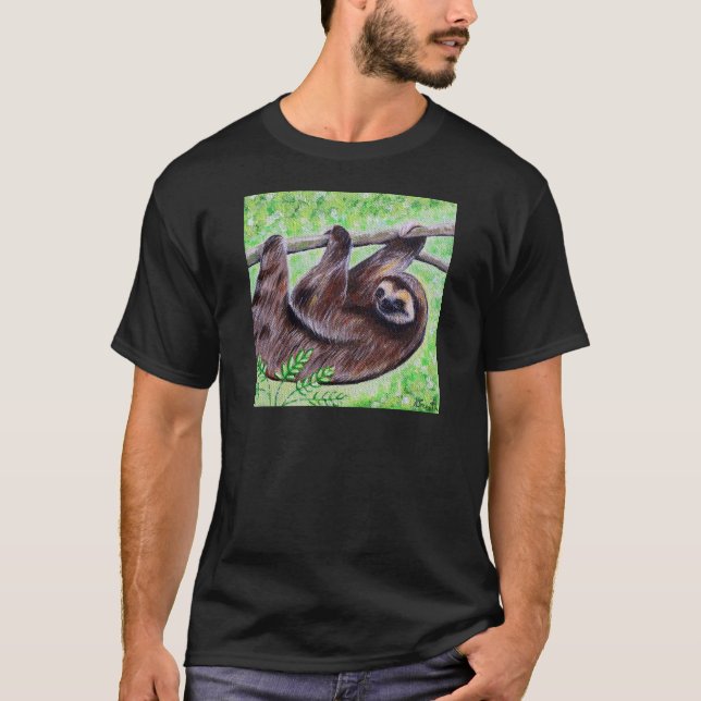 Smiley Sloth Painting T-Shirt (Front)