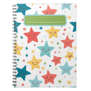 Smiley Stars Fun Nursery Happy kids Pattern Notebook