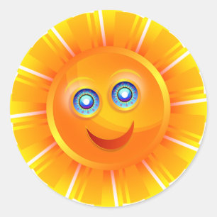 Smiley Sunshine Classic Round Sticker