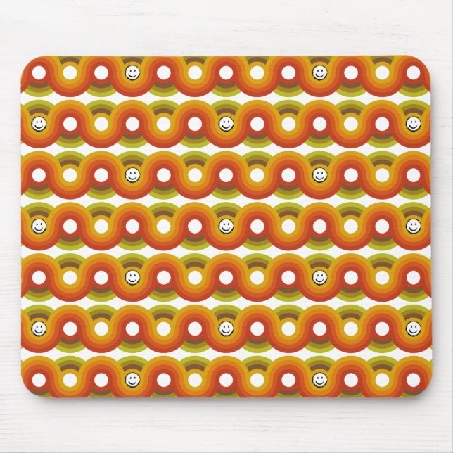 Smiley Vintage Retro Pattern No. 02 Mouse Pad (Front)