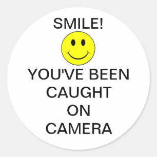 SmileyFaceBurglarCam Classic Round Sticker