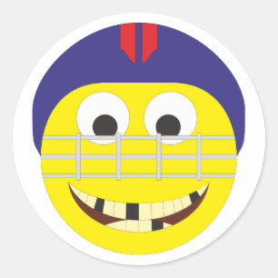 Smilie Eishockeyplayer ice hockey player Classic Round Sticker