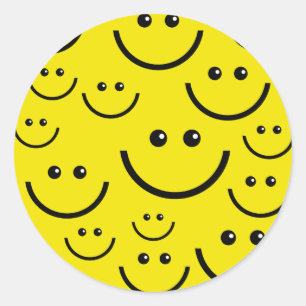 Smilie Face Background Classic Round Sticker