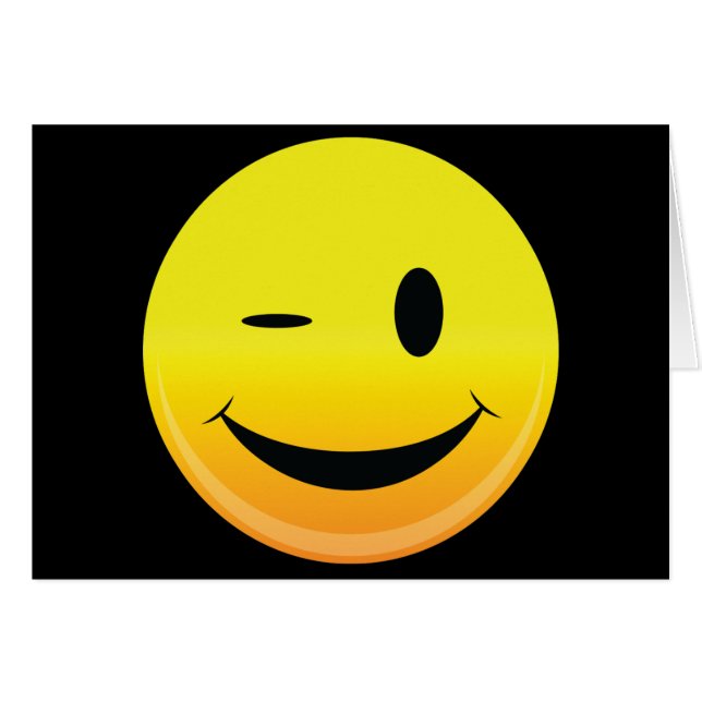 Smilie font face au clin d'oeil (Devant horizontal)