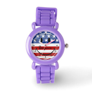 Smiling American Flag Watch