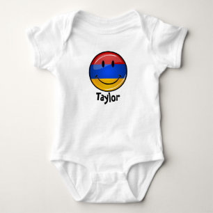 Smiling Armenian Flag Baby Bodysuit