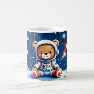 Smiling Astronaut Teddy Adventure Coffee Mug
