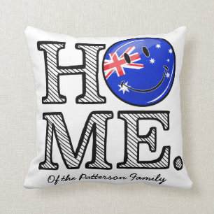 Smiling Australian Flag Housewarming Throw Pillow