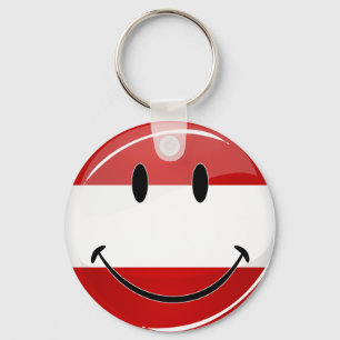 Smiling Austrian Flag Keychain