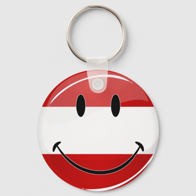 Smiling Austrian Flag Keychain (Front)