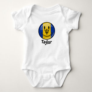 Smiling Barbados Flag Baby Bodysuit